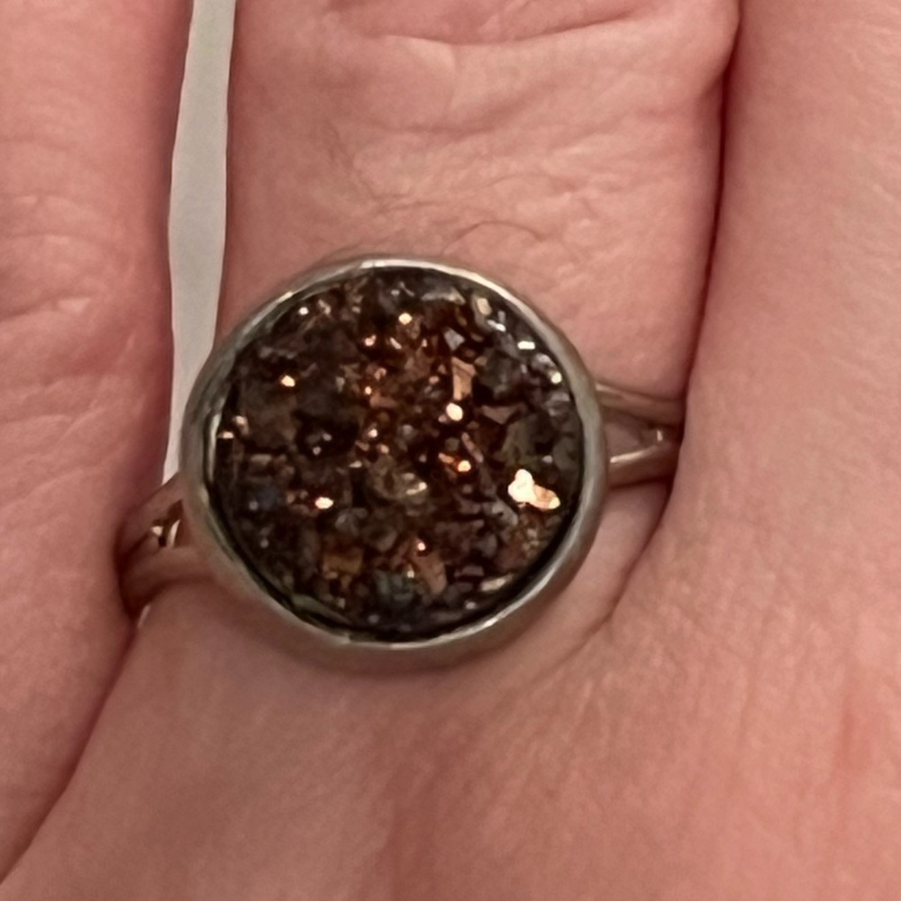 Brown Druzy Adjustable Ring